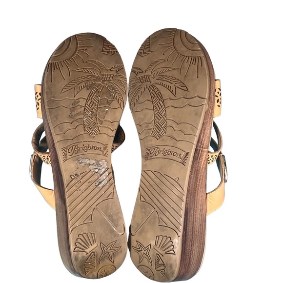 Brighton “Happy” Tan Wedge Slide Sandal - Picture 4 of 5